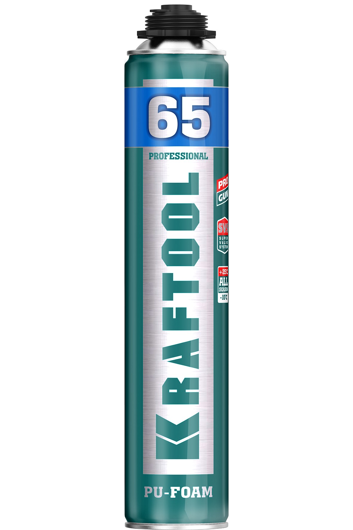 KRAFTOOL PRO 65, выход до 65 л, 850 мл, SVS, не залипающий клапан, пистолетная, всесезонная, монтажная пена (41184)
