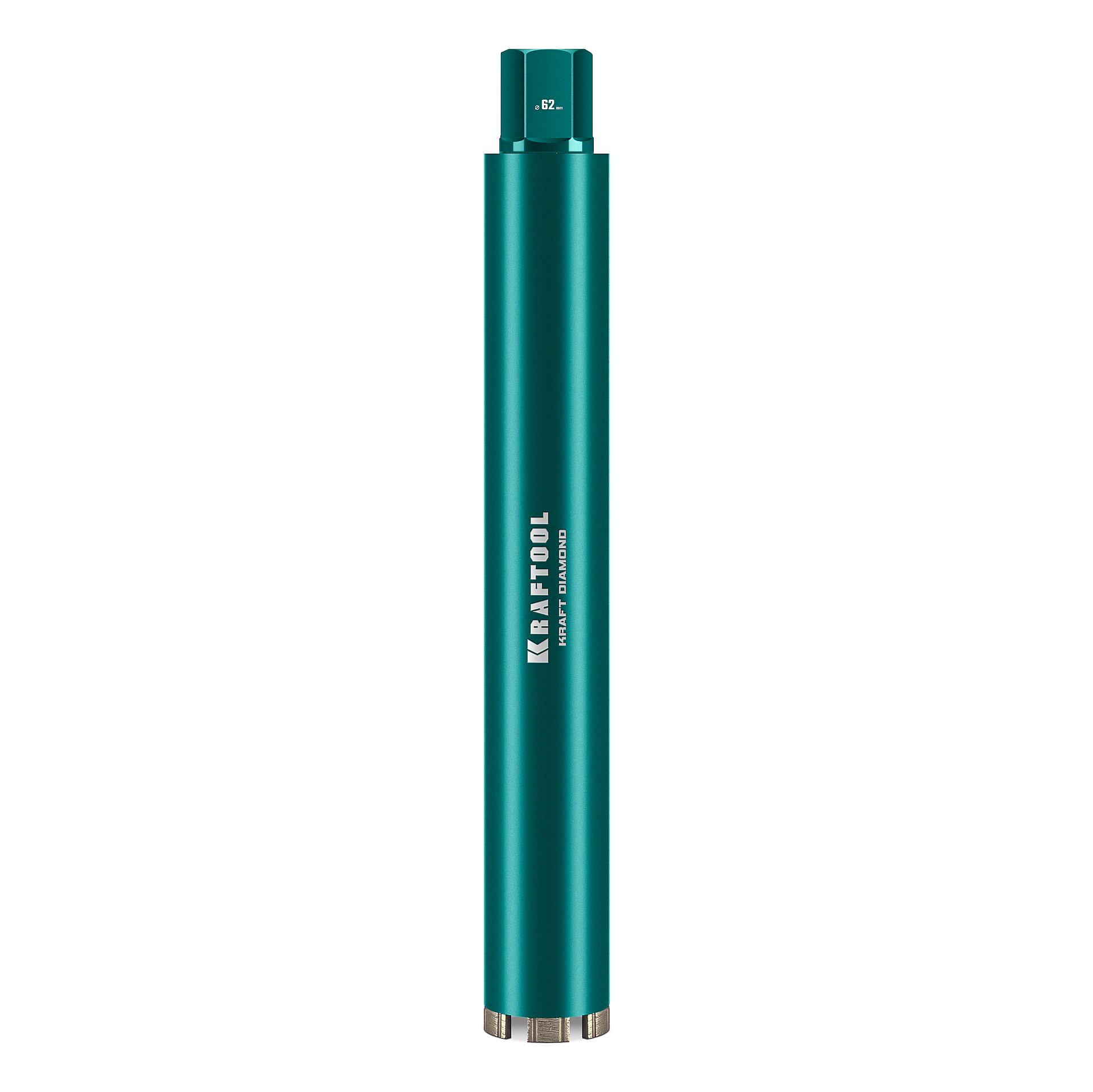 KRAFTOOL DIAMOND 62 мм (450 мм, 1 1/4″, лазерная сварка, сухое сверление с микроударом), алмазная коронка по железобетону (29825-062)